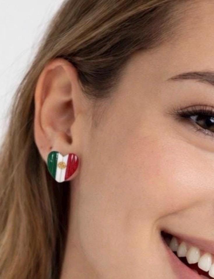 3 Pack Soccer Earrings Set, Mexico Heart Earrings, Soccer Ball Earrings, Handmade Polymer Clay Earrings, Lightweight Gift for Her