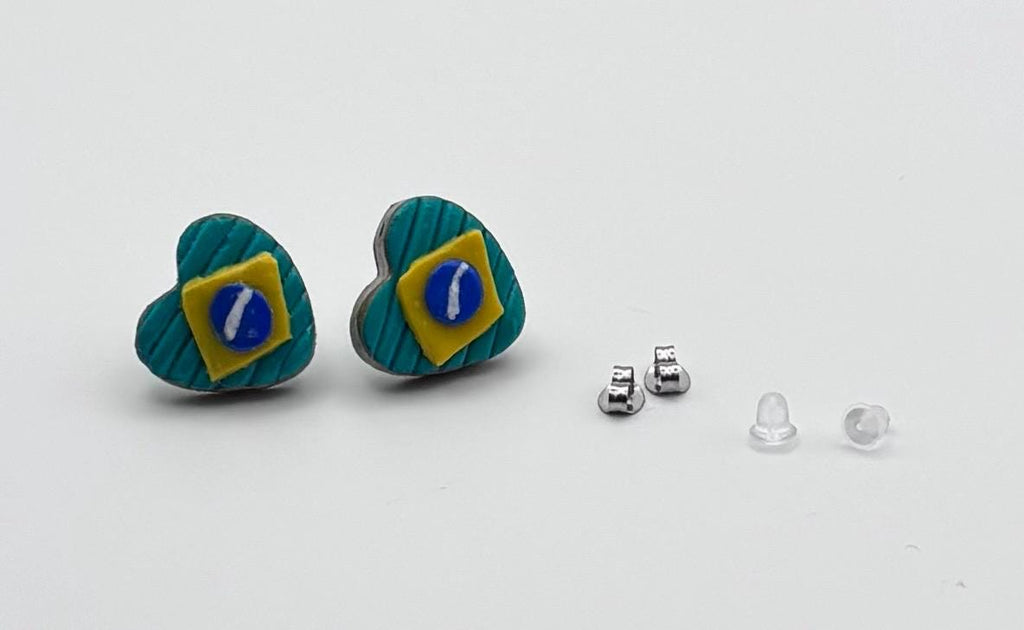 Brazil Earrings Set, Soccer Earrings Pack, Game Day Jewelry, Brazil Flag Earrings, Football Fan Earrings, Game Day Jewelry, 3 Pack Earrings