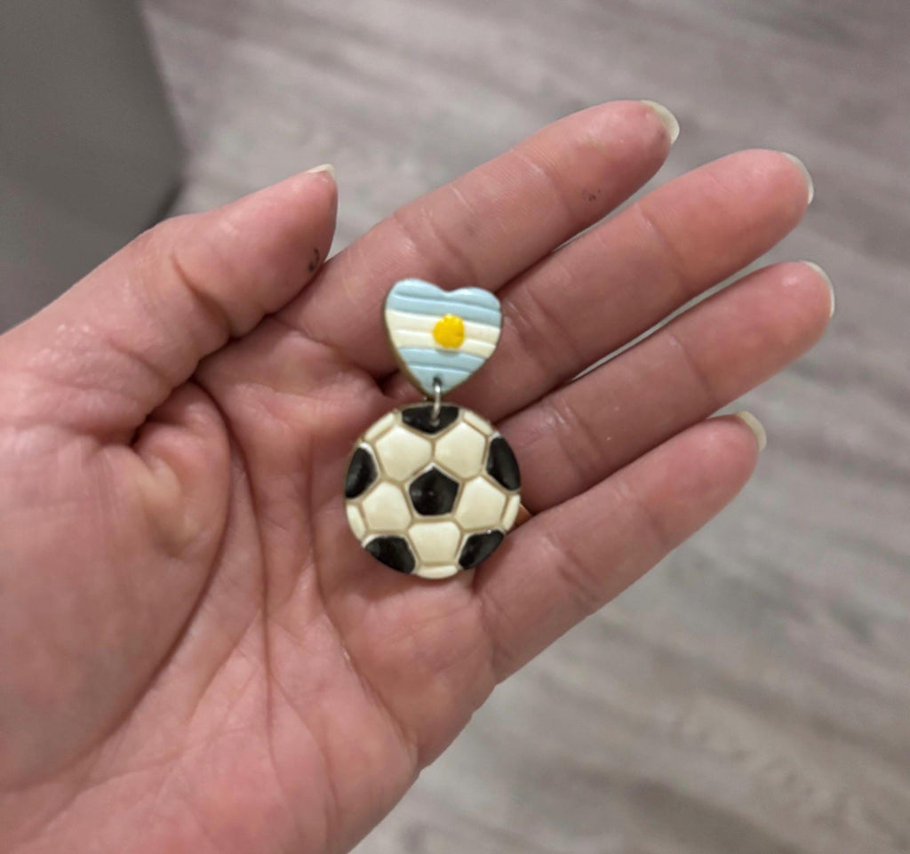 Argentina Earrings Set, 3 Pair Soccer Earrings Bundle, Game Day Earrings, Argentina Fan Jewelry, Football Earrings Set, Futbol Accessories