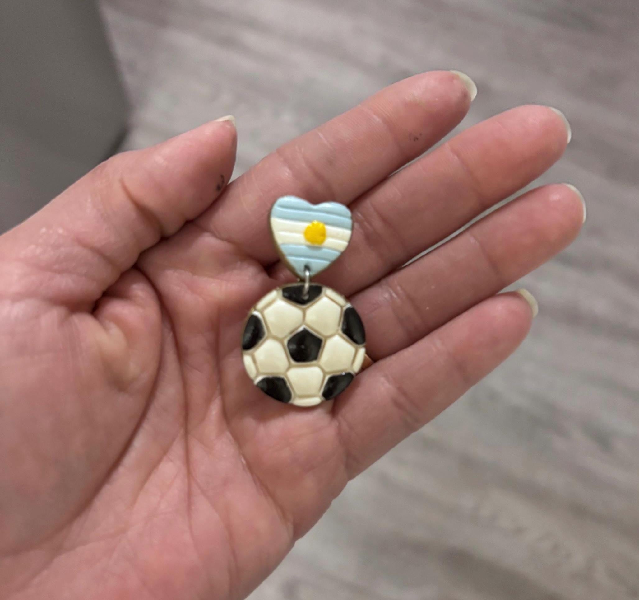 Argentina Earrings Set, 3 Pair Soccer Earrings Bundle, Game Day Earrings, Argentina Fan Jewelry, Football Earrings Set, Futbol Accessories