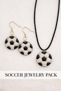 Soccer Jewelry Set Earrings Necklace, Soccer Ball Earrings, Matching Soccer Necklace, Soccer Mom Gift, Game Day Jewelry, Soccer Fan Gift