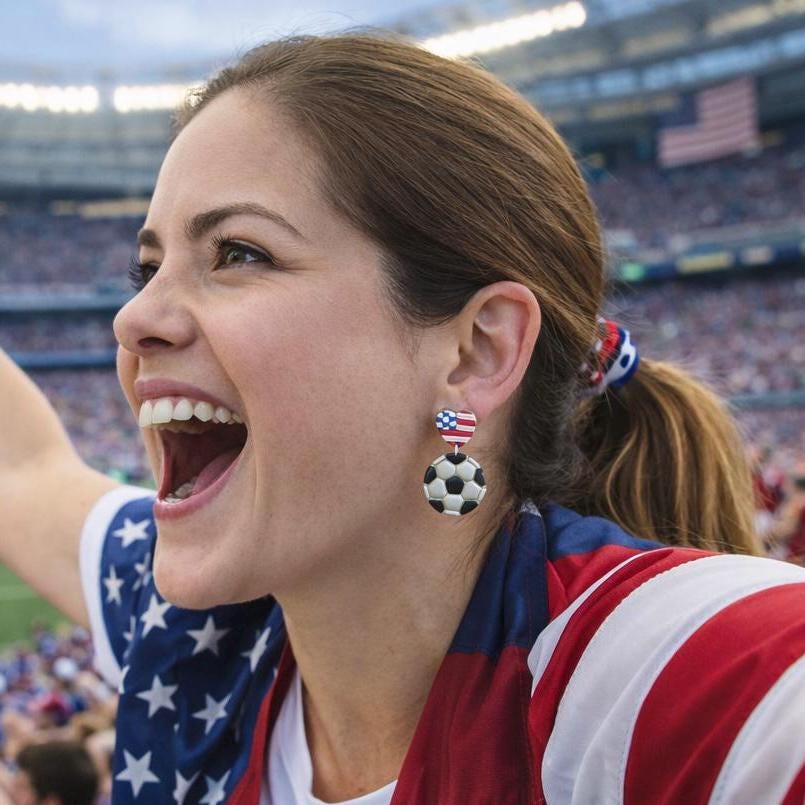 Heart Country Flag Soccer Ball Earrings – Lightweight Game Day Jewelry