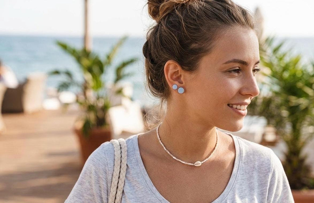 Cute Everyday Earrings Set, Small Colorful Studs, Handmade Minimal Jewelry for Women