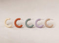 Polymer Clay Hoop Earrings • Handmade Chunky Hoops • Boho Neutral Earrings • Minimalist Clay Jewelry • Gift for Her • Aesthetic Earrings
