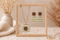 Pistachio Green Clay Earrings Set, Matching Necklace Earrings Set, Minimalist Polymer Clay Jewelry, Sage Green Jewelry, Boho Gift for Her