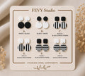 Black and White Statement Earrings, Minimalist Polymer Clay Earrings, Geometric Dangle Earrings, Lightweight Modern Earrings, Monochrome Jew