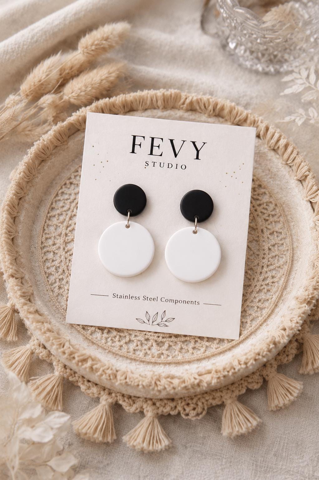 Black and White Statement Earrings, Minimalist Polymer Clay Earrings, Geometric Dangle Earrings, Lightweight Modern Earrings, Monochrome Jew