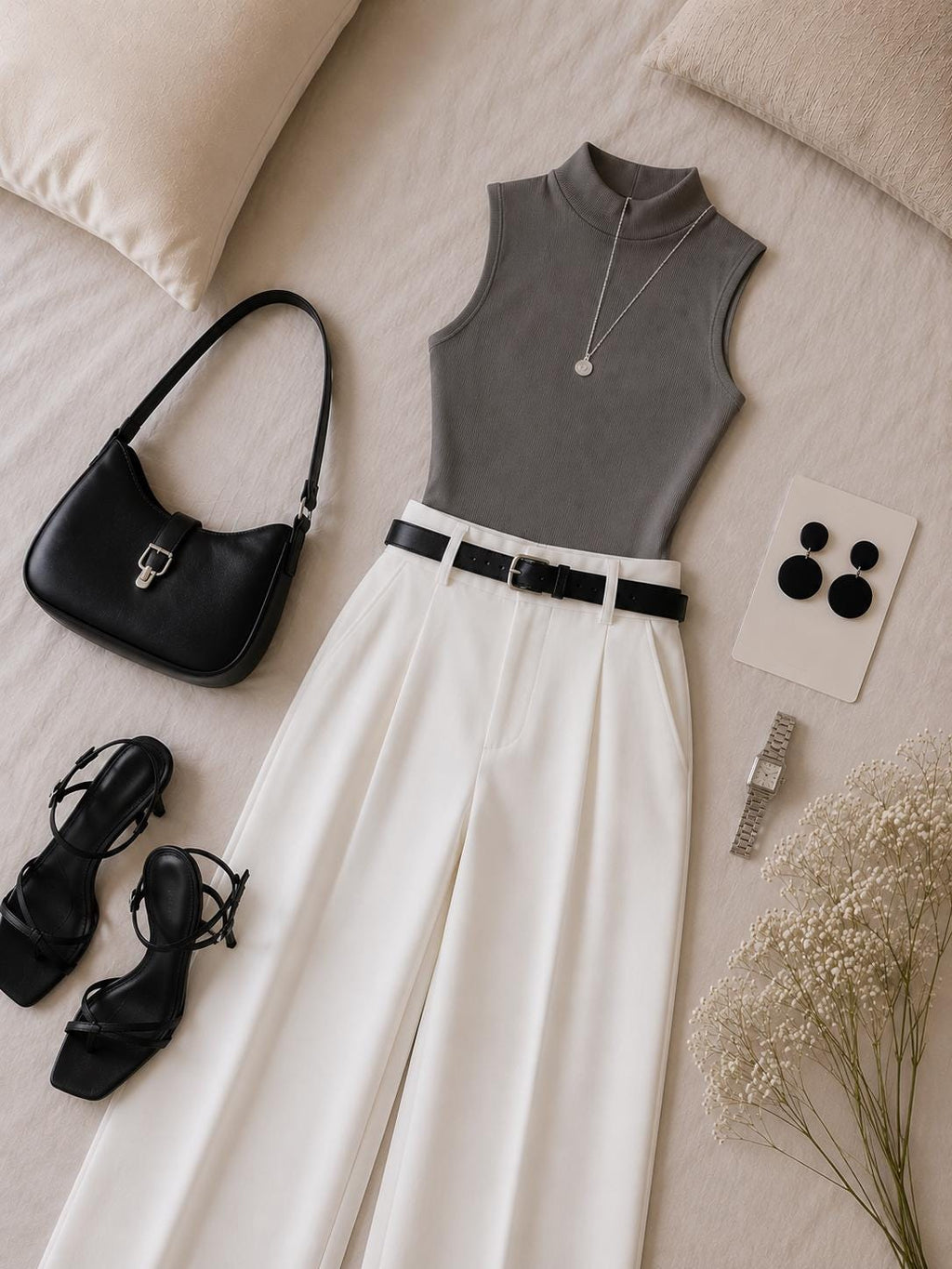 Matte Black Geometric Dangle Earrings | Lightweight Polymer Clay Statement Jewelry
