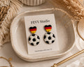 German Soccer Earrings, Germany Flag Earrings, Fußball Earrings, Soccer Ball Earrings, Polymer Clay Earrings, Game Day Jewelry, Soccer Fans