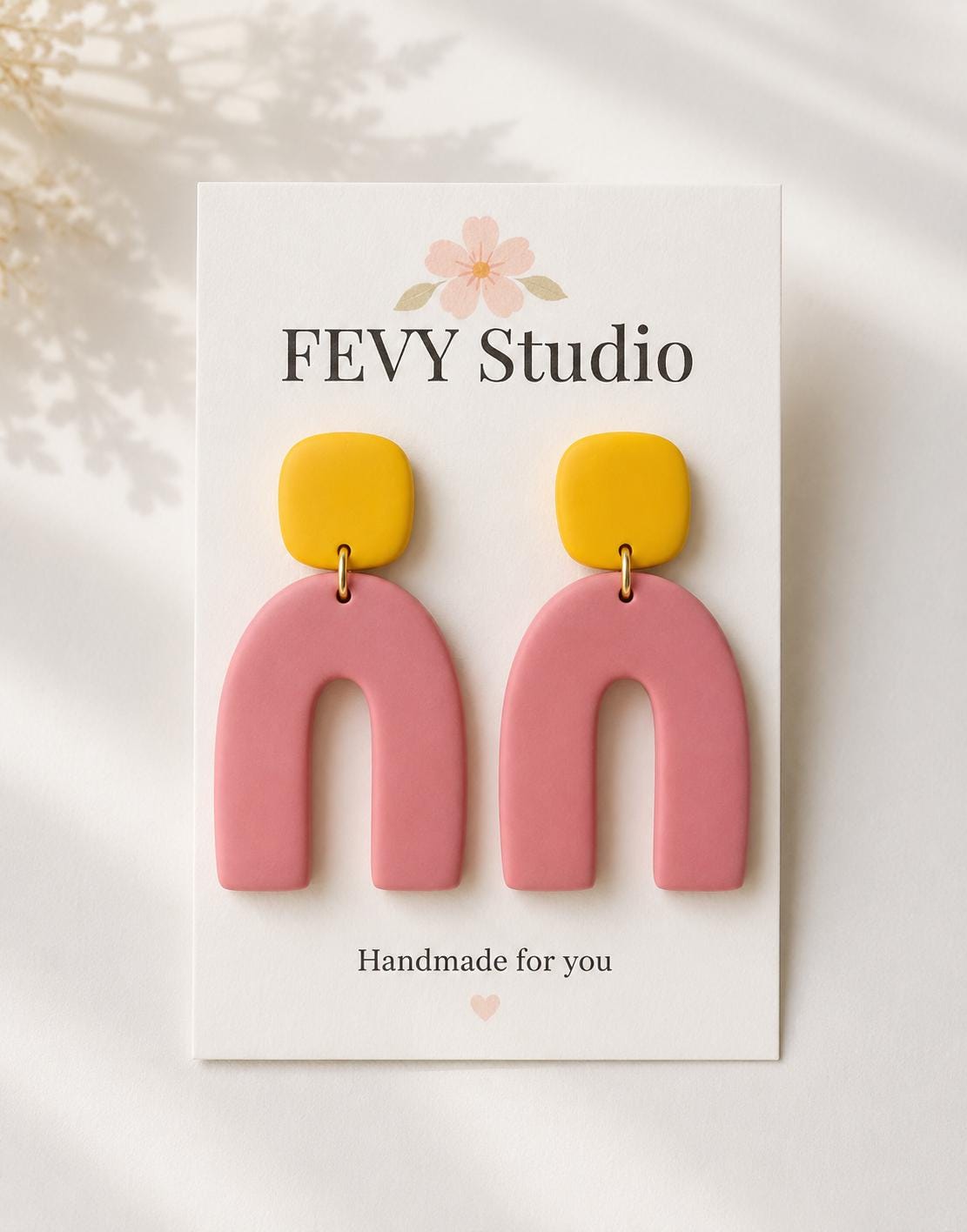 Handmade Polymer Clay Statement Earrings Stainless Steel Unique Organic Designs
