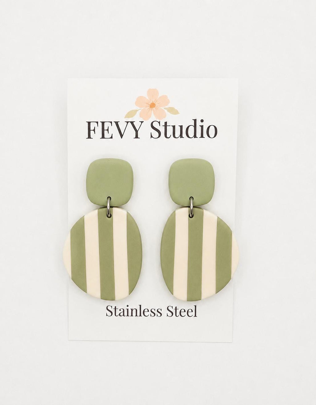 Soft Green Statement Earrings, Modern Handmade Jewelry, Lightweight Everyday Dangles, Chic Neutral Accessories