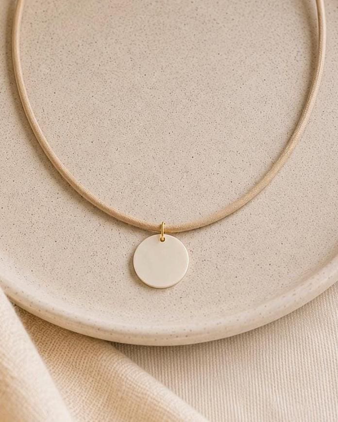 Ivory Circle Gold Top Drop Earrings | Lightweight Polymer Clay Jewelry