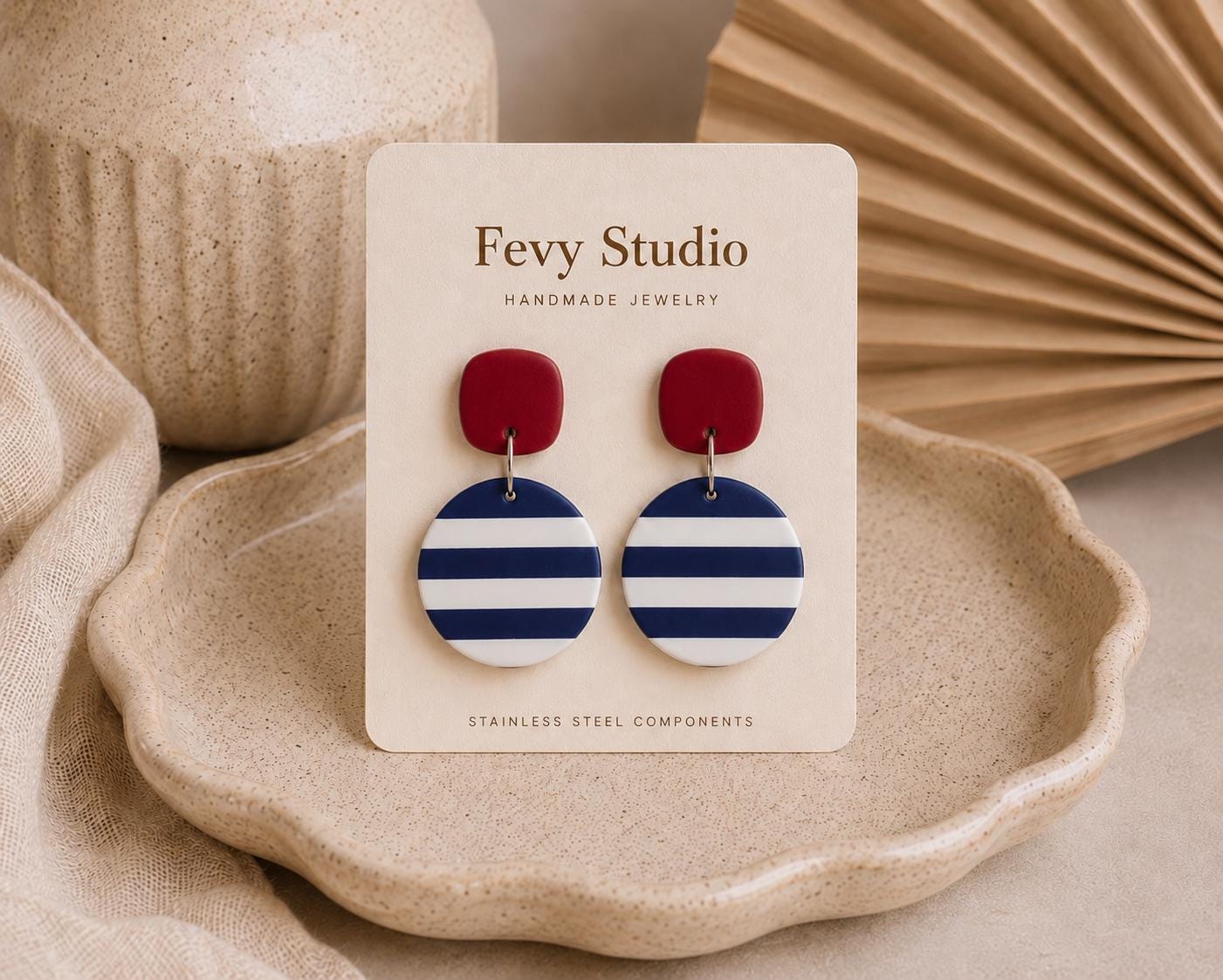 Coastal Earring Collection, Summer Jewelry Set, Polymer Clay Earrings, Nautical Earrings, Beach Vacation Jewelry, Handmade Gift