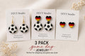 Germany Soccer Earrings Set – 3 Pack Game Day Jewelry Bundle for Football Fans