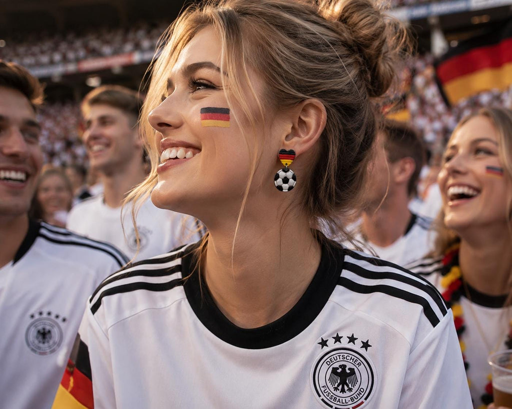 Germany Soccer Earrings Set – 3 Pack Game Day Jewelry Bundle for Football Fans