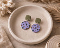 Lavender Terrazzo Statement Earrings | Olive Green Dangle | Lightweight Polymer Clay Jewelry