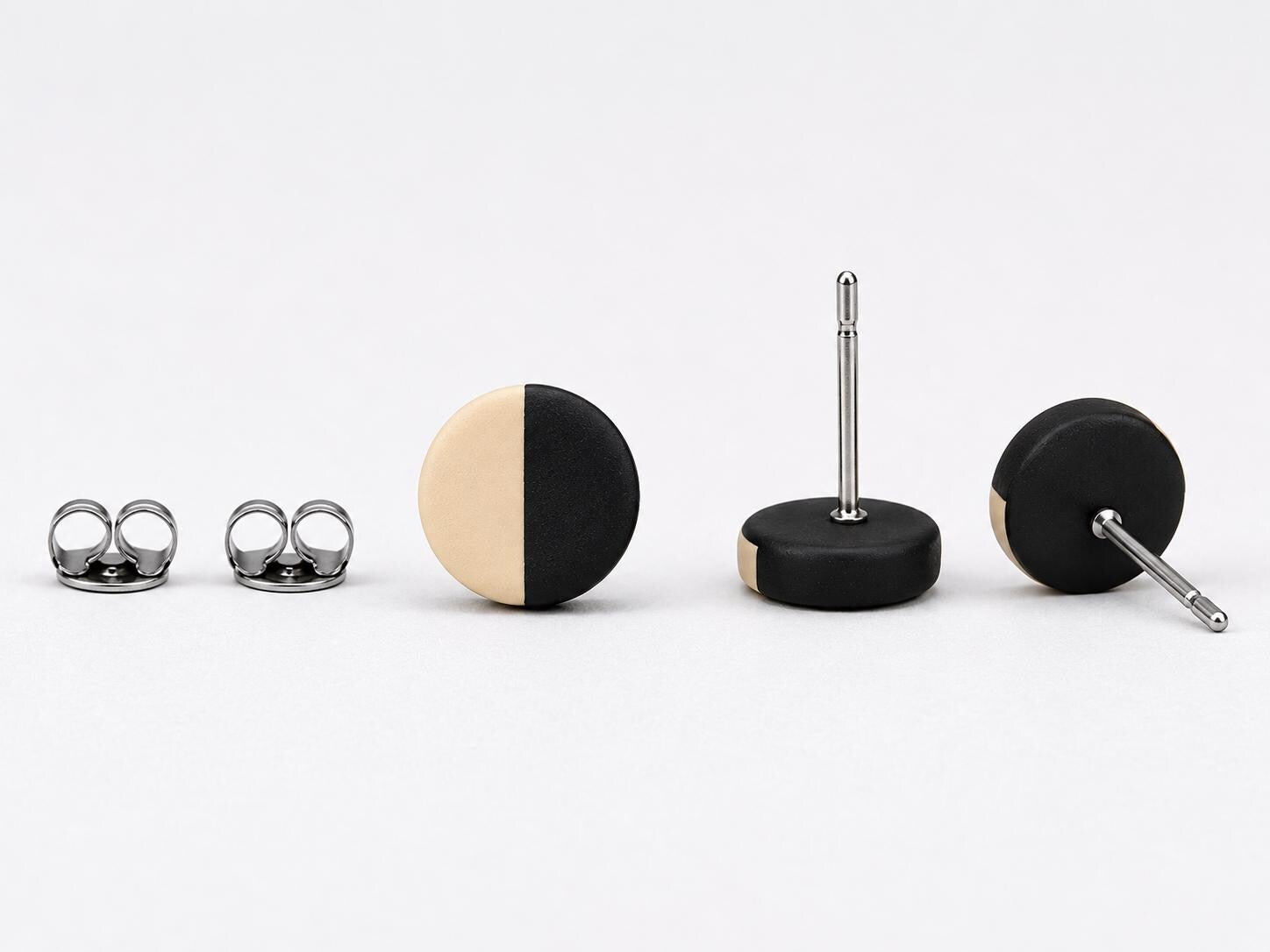 Minimalist Color Block Polymer Clay Stud Earrings Set, Modern Geometric Jewelry