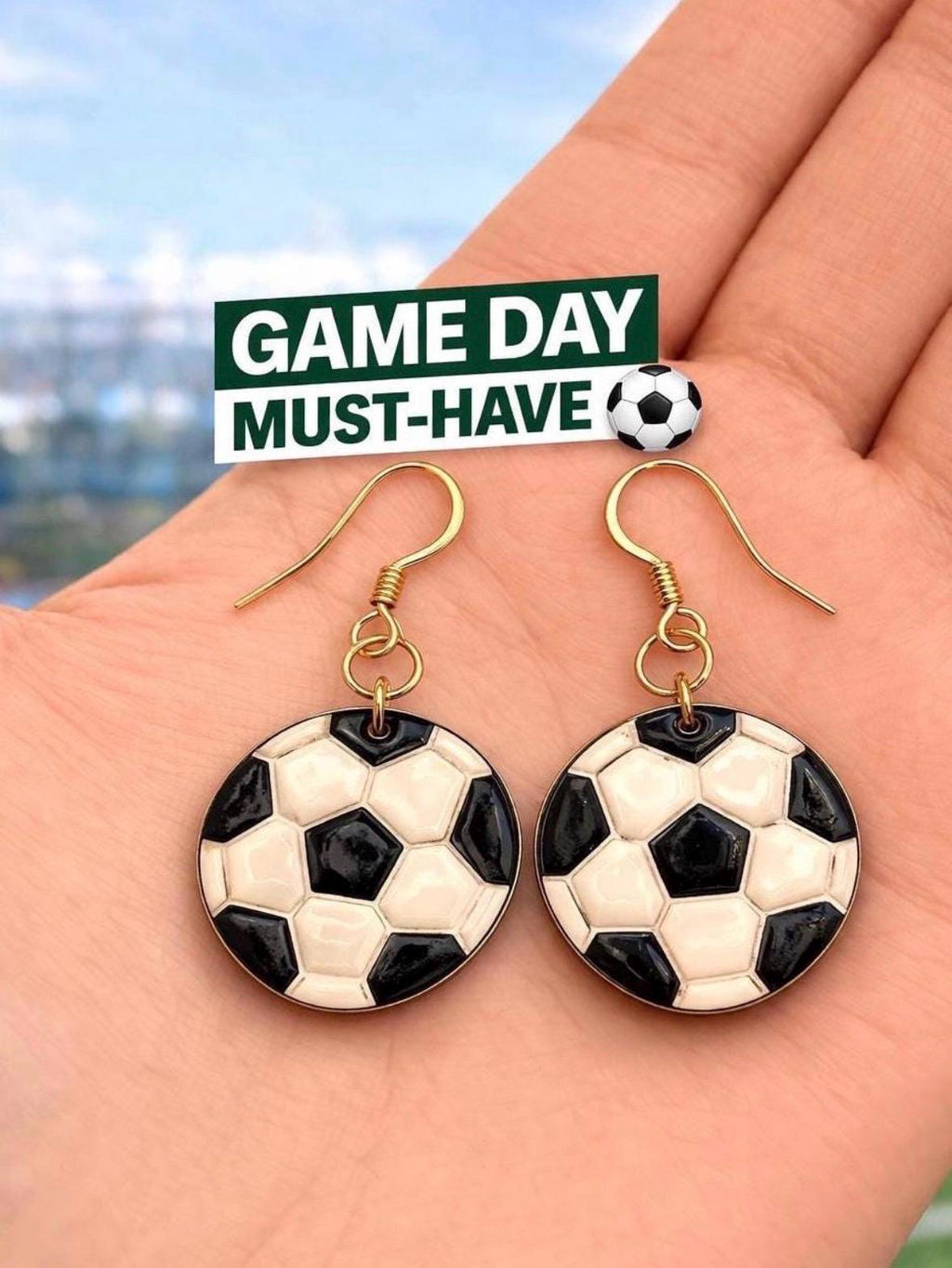 Soccer Jewelry Set Earrings Necklace, Soccer Ball Earrings, Matching Soccer Necklace, Soccer Mom Gift, Game Day Jewelry, Soccer Fan Gift