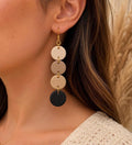 Handmade Neutral Polymer Clay Dangle Earrings, 18K Gold Plated Hooks, Boho Minimalist Jewelry