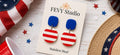 Patriotic Earrings for Women | 4th of July Earrings | Red White Blue Jewelry | Handmade Clay Dangle Earrings