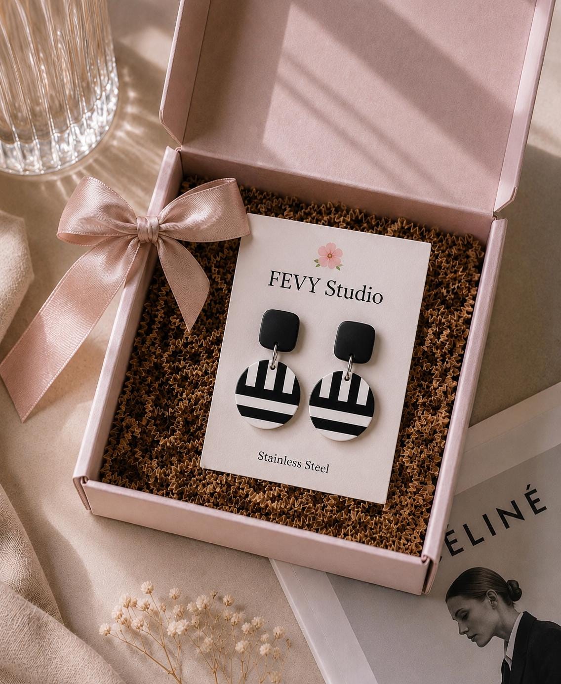 Black and White Earrings, Geometric Polymer Clay Earrings, Modern Dangle Earrings, Statement Jewelry, Minimalist Gift for Her