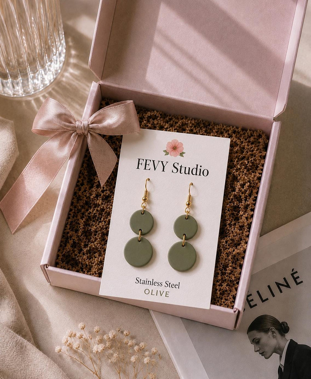 Minimalist Polymer Clay Earrings Collection | Neutral Dangle Earrings | Lightweight Handmade Earrings | Modern Boho Jewelry Gift for Women
