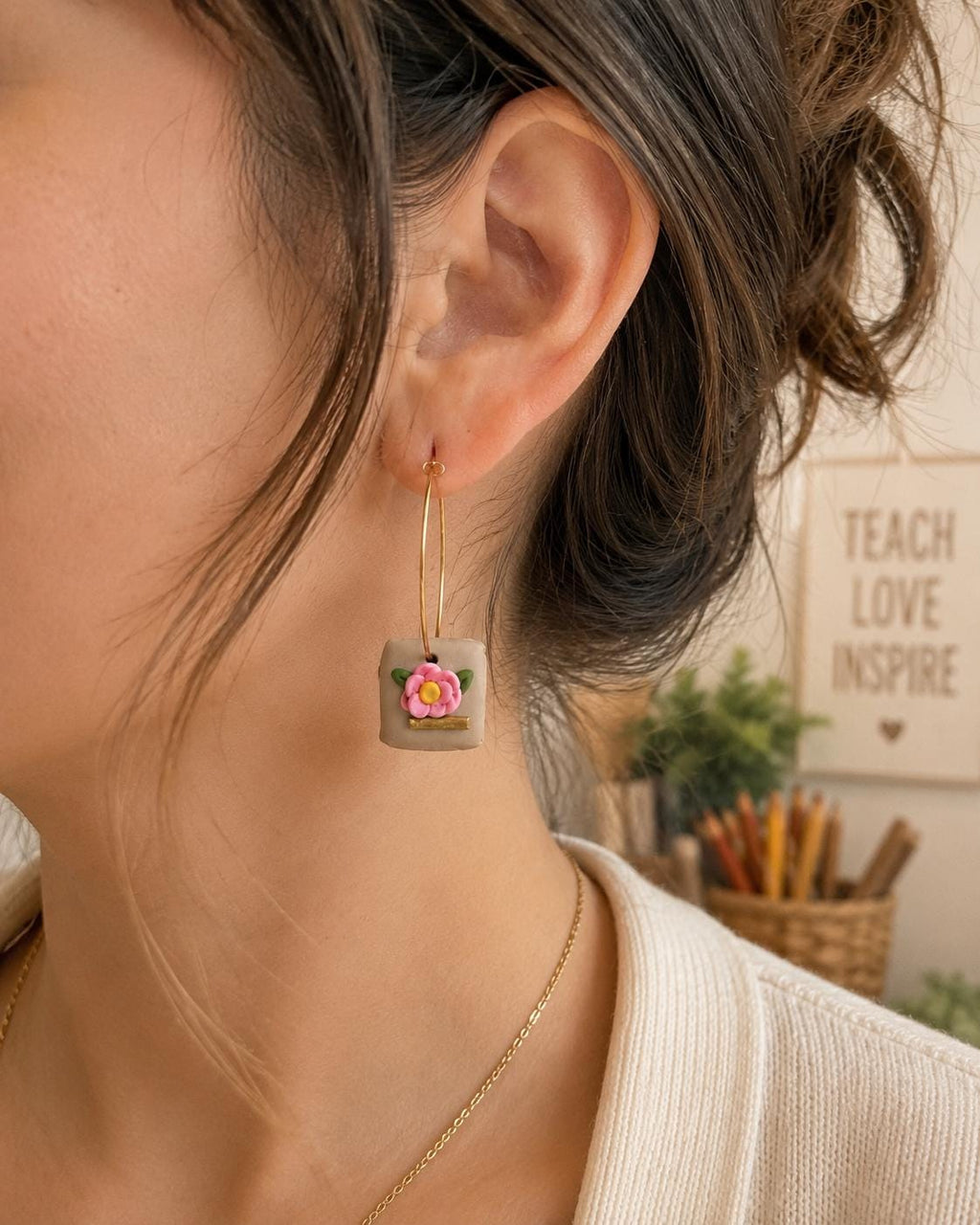 Handmade School Earrings Set, 6 Pairs Teacher Student Gift