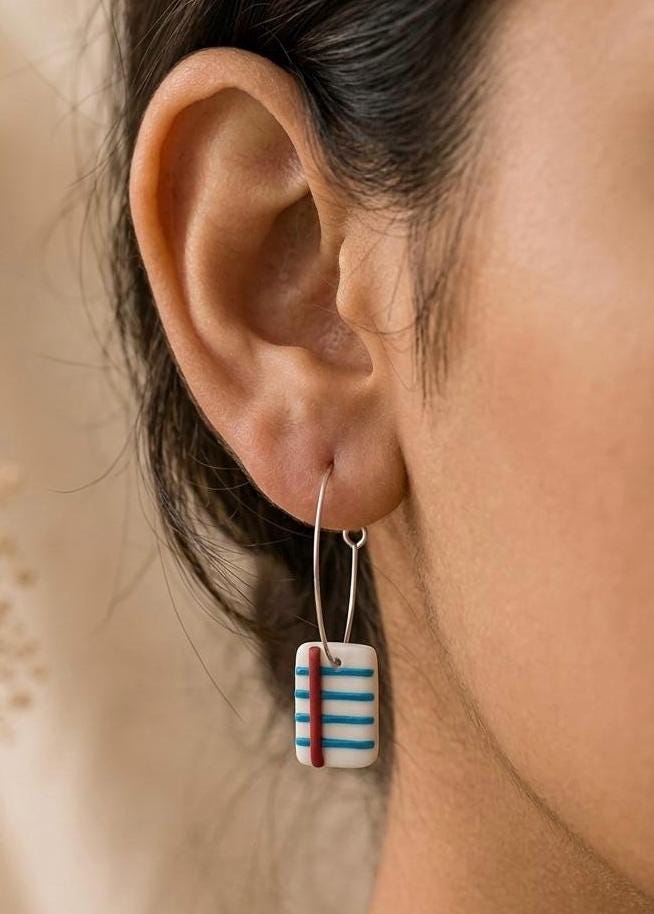 Handmade Notebook Paper Earrings, Back to School Jewelry, Teacher Student Gift