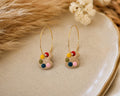 Paint Palette Hoop Earrings, Handmade Polymer Clay Artist Jewelry