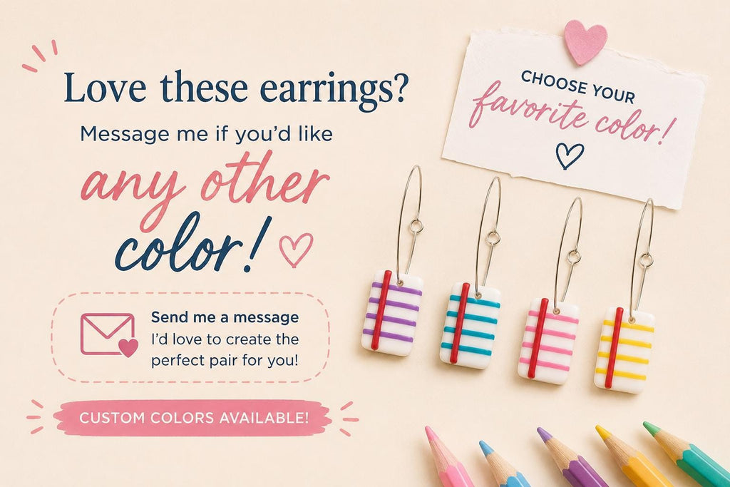 Handmade Notebook Paper Earrings, Back to School Jewelry, Teacher Student Gift