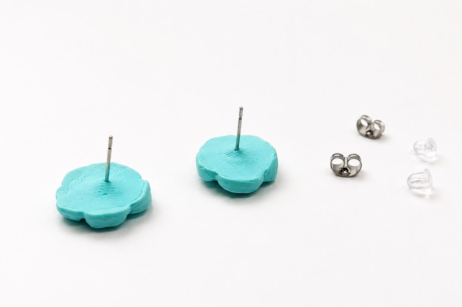 Personalized Rose Stud Earrings | Polymer Clay Party Favors, Stainless Steel Posts