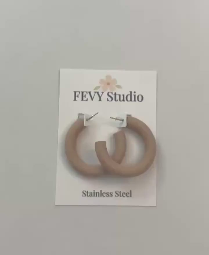 Colorful Statement Hoop Earrings 1.5 Inch | Handmade Polymer Clay Earrings | Lightweight Chunky Hoops | Modern Jewelry | Gift for Her
