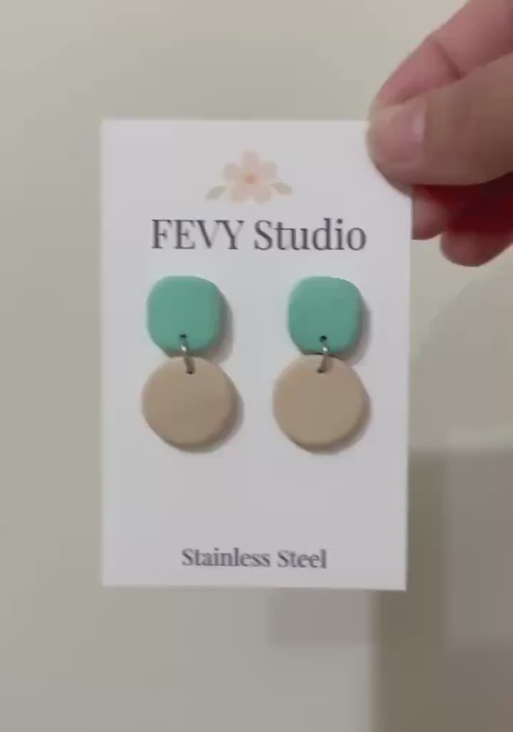 Minimalist Polymer Clay Earrings, 6 Colors Earrings Set, Lightweight Dangle Earrings, Pastel Earrings, Gift for Her, Modern Everyday Jewelry