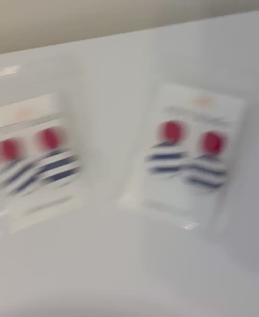 Nautical Stripe Polymer Clay Dangle Earrings, Textured Coastal Statement Jewelry
