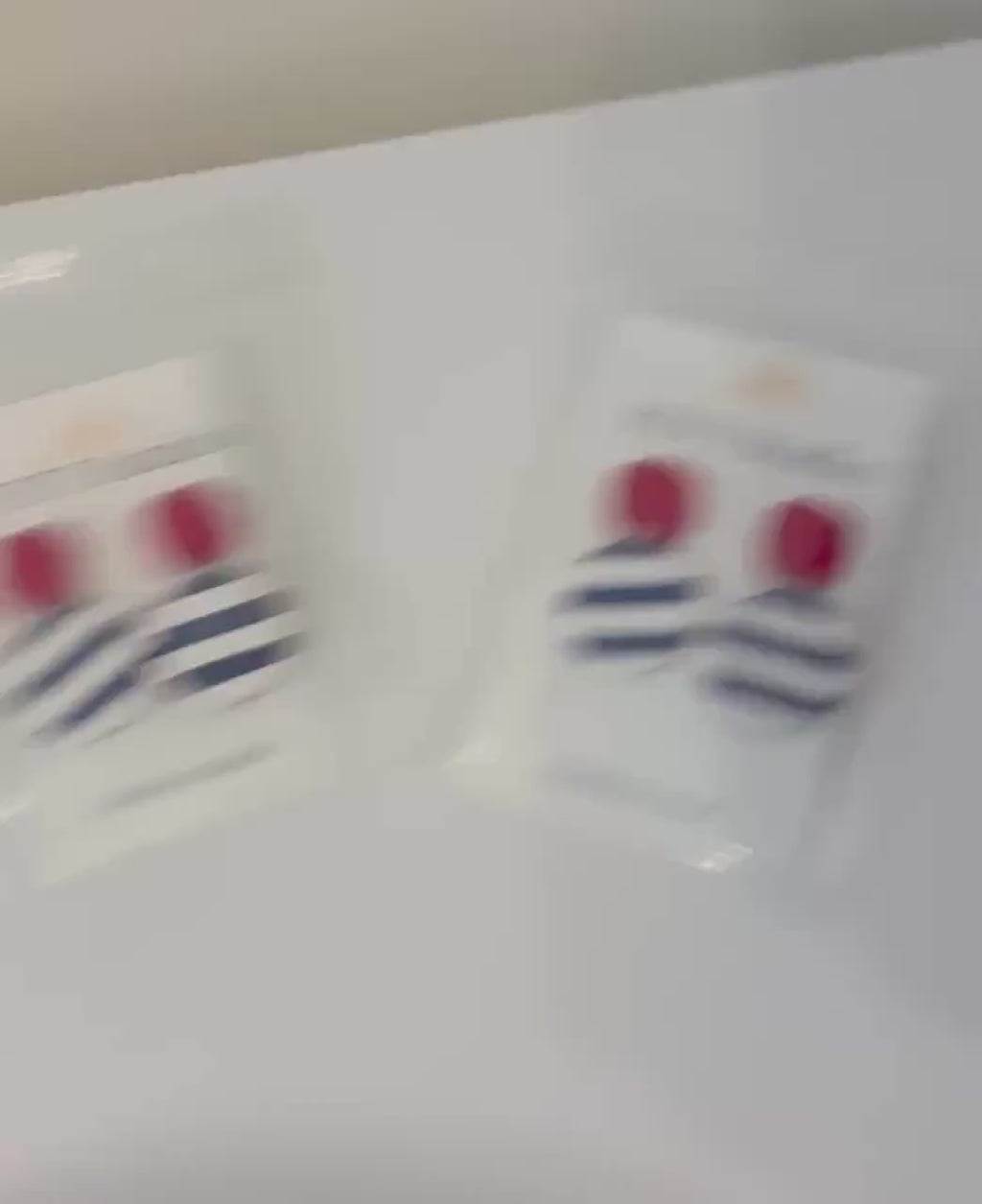 Nautical Checkerboard Polymer Clay Earrings, Navy Red Coastal Statement Jewelry