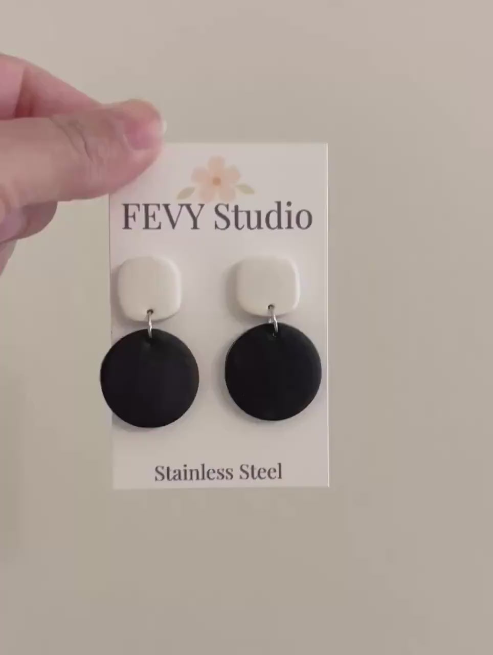 Tomato Red White Polymer Clay Earrings | Modern Minimalist Dangle Statement Jewelry