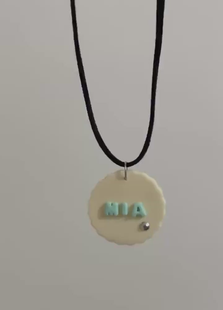 Personalized Name Jewelry Set, Custom Polymer Clay Necklace Earrings, Stainless Steel Hooks