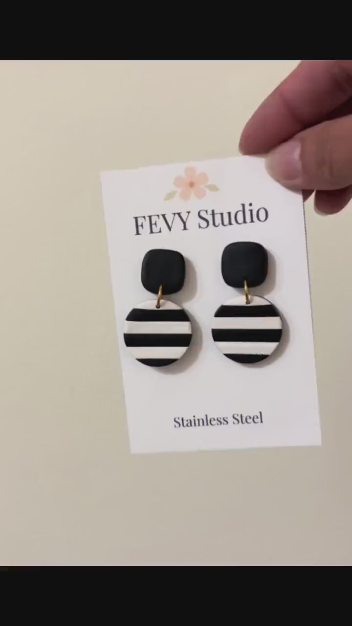Mocha Beige Statement Earrings Set, Polymer Clay Jewelry, Handmade Neutral Earrings, Minimalist Jewelry Set, Gift for Her, Lightweight Earri