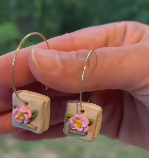Handmade Polymer Clay Apple Earrings, Teacher Back to School Gift